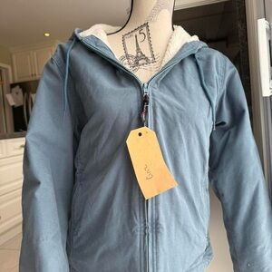 Muted blue canvas work jacket- carhartt style